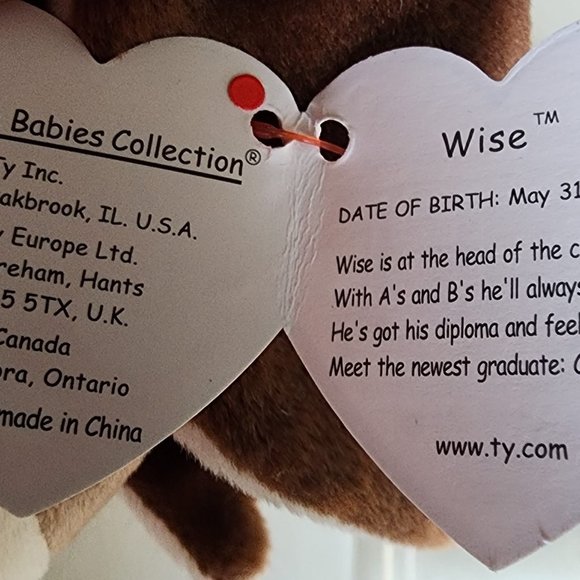 TY Beanie Babies - Rare Wise The Owl Date Errors! - Picture 2 of 10